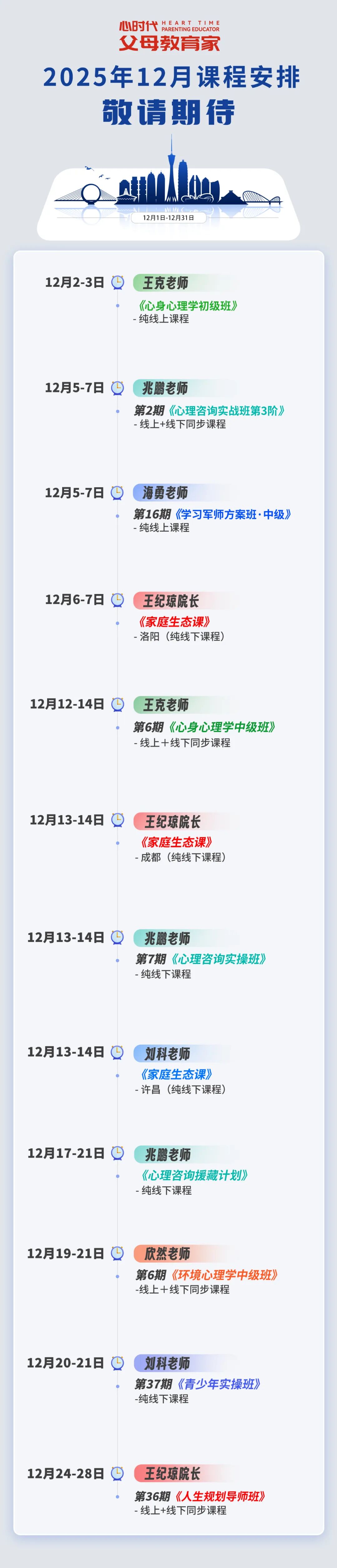 WPIE || 父母教育家 || 2025年12月份课程新鲜出炉！